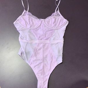NWT lavender lace and mesh bodysuit
